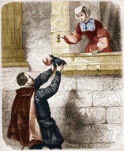 الحب الغامض للملك هنري الثاني (1519-1559) وديان دي بواتييه (1499-1566). نقش في "تاريخ الدعارة والفجور بين جميع شعوب العالم من العصور القديمة وحتى يومنا هذا" للدكتور ث. -F. ديبريه. 1879. بواسطة المدرسة الفرنسية