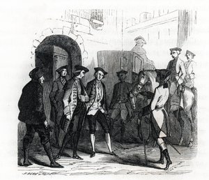 The prisoners of Vincennes were transferred to the prison of the Bastille in 1784 - (engraving) 1846 بواسطة المدرسة الفرنسية