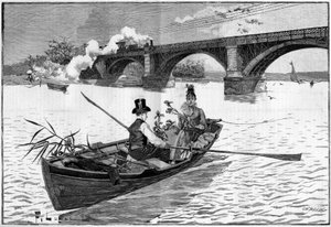 محيط باريس ، يوم أحد في ارجنتويل عام 1887. بواسطة المدرسة الفرنسية