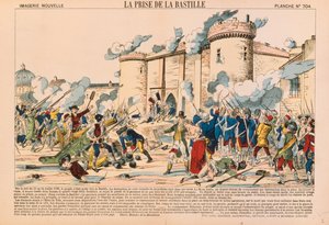 الاستيلاء على الباستيل خلال الثورة الفرنسية في 14 يوليو 1789 ، نشرها هاغونثال ، Pont-a-Mousson ، 1840 بواسطة المدرسة الفرنسية