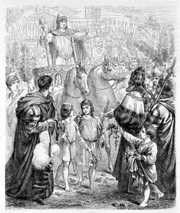 The triumph of Constantine (Roman emperor) - in “History of the Popes”” بواسطة المدرسة الفرنسية