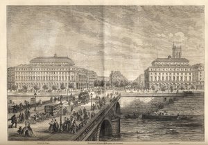 المسرحان الجديدان في Place du Chatelet في باريس عام 1862 - شغف من "Le monde اللامع" "1862 بواسطة المدرسة الفرنسية