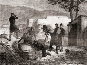 استخدام التصوير الفوتوغرافي من قبل الجيش الفرنسي خلال القرن التاسع عشر ، من Les Merveilles de la Science ، تم نشره عام 1870 بواسطة المدرسة الفرنسية