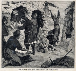 متطوعو تيراسبول في مولدوفا الراغبون في أن يصبحوا شهداء أحياء. في "" Le Peute Parisien "" في 23/05/1897. مجموعة خاصة بواسطة المدرسة الفرنسية