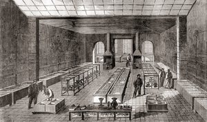 The workshop containing the chemical baths in Charles Christofle