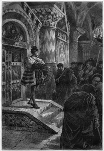 التمثيل المسرحي: "" هرناني "لفيكتور هوغو (1802-1885) ، الفصل الرابع المشهد 4. باريس ، كوميدي فرانسيس بواسطة المدرسة الفرنسية
