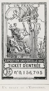 Ticket of Entry to the Exposition Universelle of 1889 (litho) بواسطة المدرسة الفرنسية