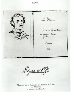 صفحة عنوان Les Poemes بواسطة Edgar Allan Poe (1809-49) ترجمت من قبل Stephane Mallarme (1842-98) مع صورة للمؤلف ، 1888 بواسطة المدرسة الفرنسية