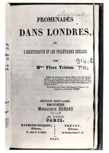 صفحة عنوان Promenades dans Londres بواسطة Flora Tristan (1803-44) ، التي نشرتها في باريس بواسطة Raymond-Bocquet and Prevot ، 1842 بواسطة المدرسة الفرنسية