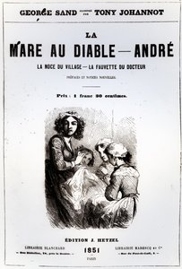 صفحة العنوان من The Devils Pool بواسطة جورج ساند ، يوضحها توني جوهانو ، 1851 بواسطة المدرسة الفرنسية
