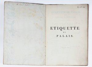 صفحة عنوان آداب القصر ، لوكا ، 1805 (ورق مطبوع) بواسطة المدرسة الفرنسية
