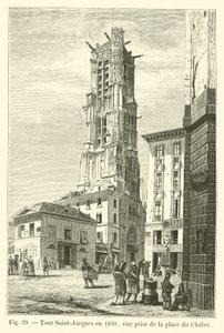 جولة سانت جاك في عام 1830 ، المنظر مأخوذ من Place du Cloitre بواسطة المدرسة الفرنسية
