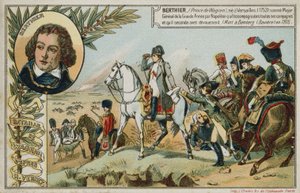 بطاقة تجارية بها صورة تصور Battle of Wagram بواسطة المدرسة الفرنسية