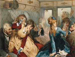 Train of pleasure, illustration for Madame Tellier
