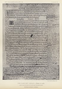 Une Page Des Essais ، إصدار 1588 ، مع تعليقات Autograph De Montaigne (litho) بواسطة المدرسة الفرنسية