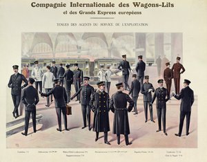 الزي الرسمي للعاملين في Compagnie des Wagons-Lits ، c.1910 بواسطة المدرسة الفرنسية