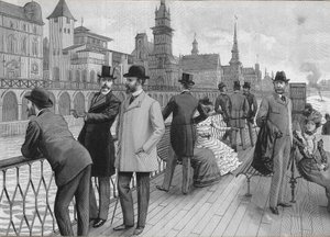 المعرض العالمي لعام 1900 في باريس: شارع الأمم. بواسطة المدرسة الفرنسية