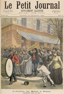 انتفاضة ضد موكب جيش الخلاص في باريس ، من لو بيتيت جورنال ، 20 فبراير 1892 (نقش الألوان) بواسطة المدرسة الفرنسية