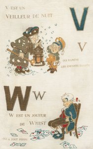 حارس V W Night ولاعب Whist. بواسطة المدرسة الفرنسية