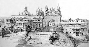 منظر ليما ، بيرو ، حوالي عام 1850 (نقش) بواسطة المدرسة الفرنسية