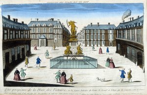 View of Place des Victoires in Paris - Optical view بواسطة المدرسة الفرنسية