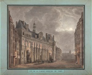 منظر لكومون ميزون باريس ، بين 1790-1795 (مرحاض على ورق) بواسطة المدرسة الفرنسية