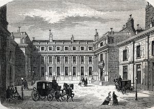 منظر لوزارة التعليم العام ، فندق de Rochechouart rue de Grenelle ، في باريس - (نقش) 1864 بواسطة المدرسة الفرنسية