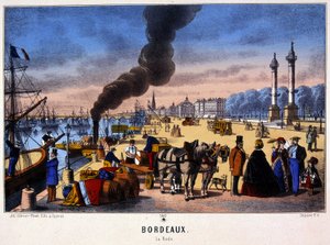 View of the Port of Bordeaux, image of Epinal, n.d. 19th century بواسطة المدرسة الفرنسية