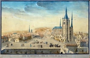 منظر لمدينة دوردان بواسطة سجين لوحة مائية من القرن التاسع عشر مدرسة فرنسا Musee de l'Ile de France ، Sceaux بواسطة المدرسة الفرنسية