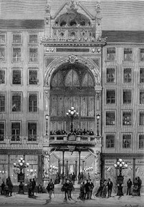 منظر لواجهة مسرح Bellecour في ليون ، بناه Jules Chatron (1831-1884) في عام 1879. نقش في "" Le Monde Illustré "" رقم 1176 بتاريخ 11 أكتوبر بواسطة المدرسة الفرنسية