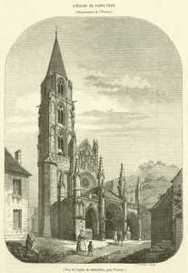 منظر لكنيسة Saint-Pere ، بالقرب من Vezelay (نقش) بواسطة المدرسة الفرنسية
