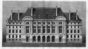 منظر خارجي للمباني الجديدة لجامعة السوربون في باريس (الواجهة الرئيسية) بواسطة Henri-Paul (Henri Paul) Nenot (1853-1934) بواسطة المدرسة الفرنسية