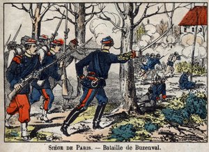 حرب 1870 بين فرنسا وبروسيا: معركة بوزنفال في منطقة باريس في 19/1/1871. بواسطة المدرسة الفرنسية