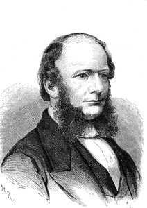 فيرنر فون سيمنز (1816-1892)، مخترع وصناعي ألماني (التلغراف الكهربائي). نقش 1868 بواسطة المدرسة الفرنسية