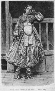 امرأة ترتدي الكباب من سوريا اليوم. رحلات إلى فينيسيا ولبنان وجودي. 1875-1880 من لويس تشارلز إميل لورت ، 1884 (النقش وزن الجسم) بواسطة المدرسة الفرنسية