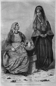 نساء طرابلس من سوريا اليوم. رحلات إلى فينيسيا ولبنان وجودي. 1875-1880 من لويس تشارلز إميل لورت ، 1884 (النقش وزن الجسم) بواسطة المدرسة الفرنسية