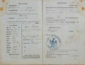 كتيب العمال الصادر عن Mairie من Dampmart إلى Felix Auger (مواليد 1850) ، 1864 بواسطة المدرسة الفرنسية