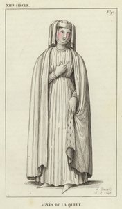 XIII Siecle ، Agnes de la Queue (نقش ملون) بواسطة المدرسة الفرنسية