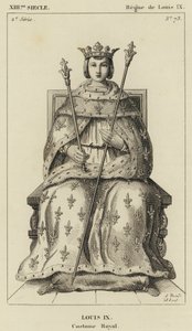 XIII Siecle, Regne de Louis IX, Louis IX, Costume Royal (engraving) بواسطة المدرسة الفرنسية