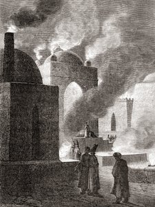 Zoroastrian fire worshippers at a Fire Temple in Baku, Azerbaijan, from 