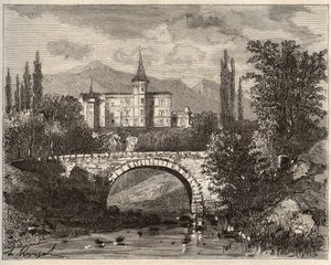 chateau de la rochelambert في وادي محطة Haute-Loire (43) - نقش في "La France illustrie: الجغرافيا والتاريخ والإدارة الإحصائية" بقلم V.-A. الشعير براون. 1884 بواسطة المدرسة الفرنسية