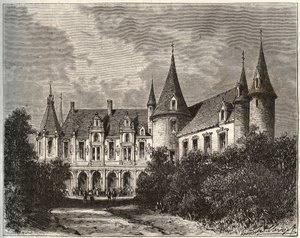 chateau du rocher في mezangers en Mayenne - نقش في "La France illustrie: geographie، Histoire، Administration Statistics" لـ VA Malt-Brown. 1884 بواسطة المدرسة الفرنسية