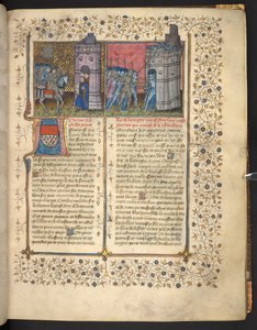 F. 73: حصار بريست ، من "سجلات فرنسا وإنجلترا" ، بقلم جان فرويسارت (ورق). بواسطة المدرسة الفرنسية