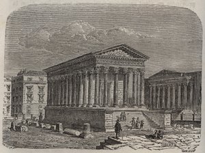 House Carree de Nimes - فرنسا ، لانغدوك روسيون ، جارد - نقش في "هيستوار دو فرانس" بقلم فيكتور دوري (1811-1894) - 1882 بواسطة المدرسة الفرنسية