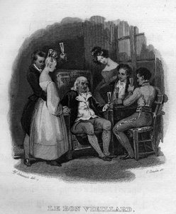 الرجل العجوز الطيب Chanson de Beranger في "" Oeuvres Completees "(1834) من تأليف Pierre Jean de Beranger (1780-1857) ، الشاعر وكاتب الأغاني الفرنسي. بواسطة المدرسة الفرنسية