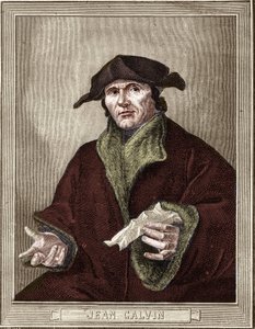 صورة جان كالفين (1509-1564) ، مصلح وكاتب ديني فرنسي. بواسطة المدرسة الفرنسية