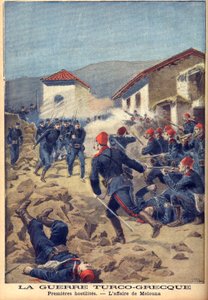 الحرب اليونانية التركية عام 1897 (حرب الثلاثين يومًا) - واحدة من أولى المعارك في ثيساليا. بواسطة المدرسة الفرنسية