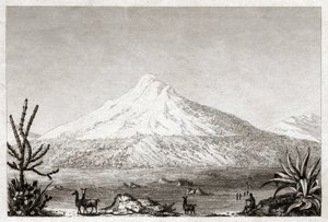 بركان شيمبورازو. (نقش ، حوالي 1840) بواسطة فريدريش الكسندر بارون فون (بعد) هومبولت