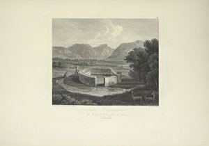 Ynca-Chungana ، من حديقة الإنكا بالقرب من كانار ، رسمها جملين ، نقشها موريل ، رسم توضيحي من "Vues des Cordillères et Monumens des Peuples Indigènes de d'Amérique" بقلم ألكسندر فون هومبولت وأيم بونبلاند بواسطة فريدريش الكسندر بارون فون (بعد) هومبولت