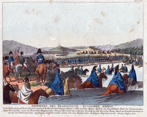 بداية الغزو الفرنسي لروسيا - كامب ، أوغست فريدريش أندرياس (1777-1846) - حفر ، ألوان مائية - 20.5 × 26.2 - مجموعة خاصة بواسطة فريدريش كامب